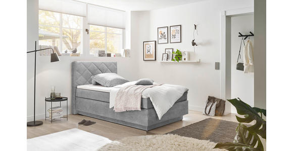 BOXSPRINGBETT 140/200 cm  in Grau  - Schwarz/Grau, KONVENTIONELL, Kunststoff/Textil (140/200cm) - Xora