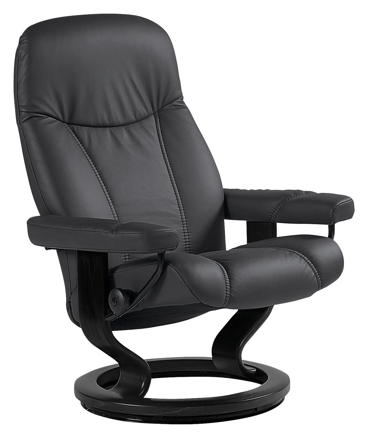 RELAXSESSEL CONSUL Echtleder    - Schwarz, Natur, Leder/Holz (76/100/71cm) - Stressless