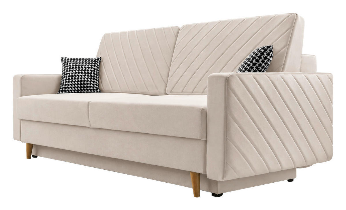 SCHLAFSOFA Beige  - Beige/Schwarz, Design, Holz/Kunststoff (230/96/97cm) - MID.YOU