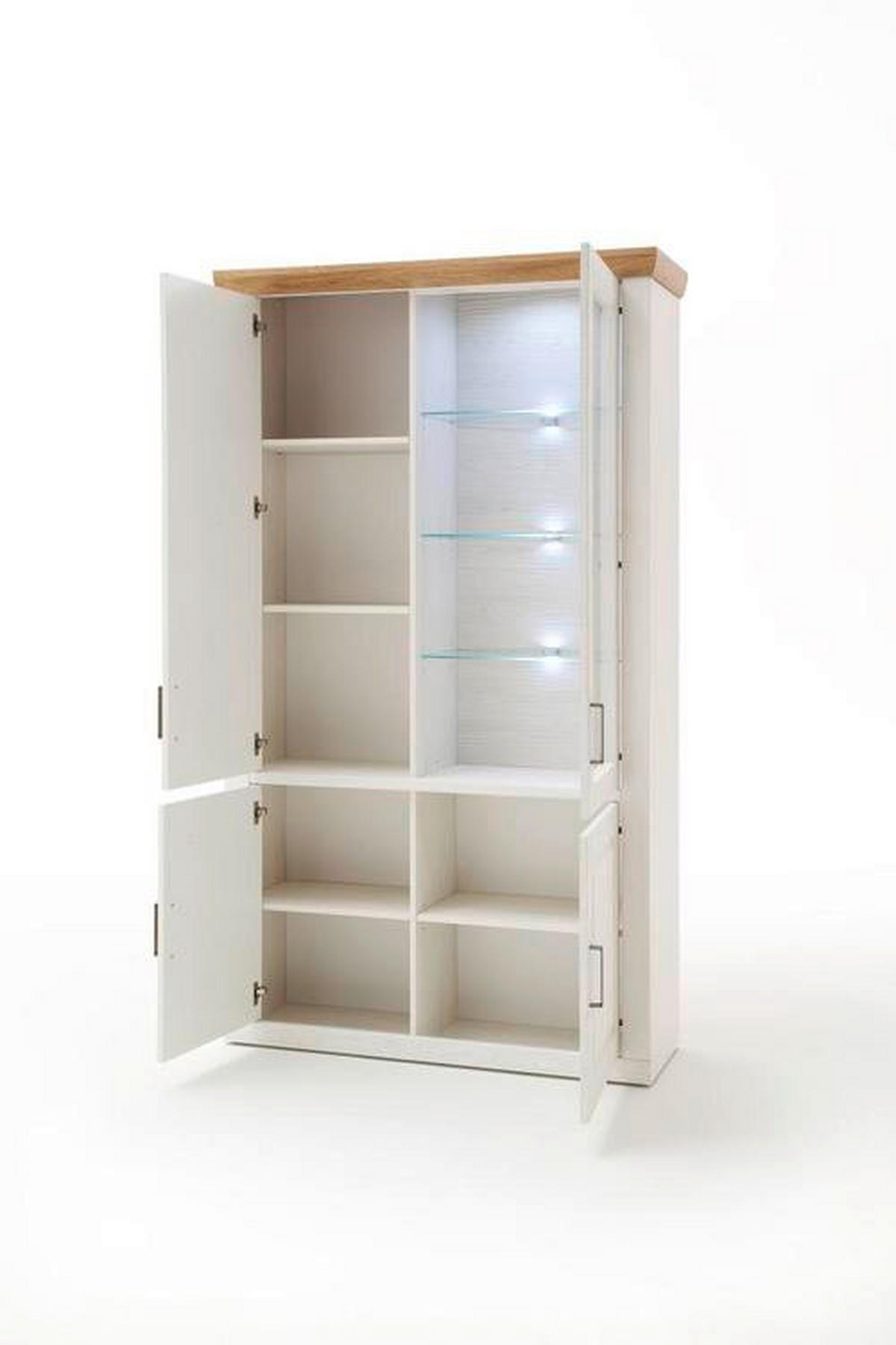 VITRINE in Eichefarben, Pinienfarben  - Eichefarben/Pinienfarben, Basics, Glas/Holzwerkstoff (118/210/40cm) - Livetastic