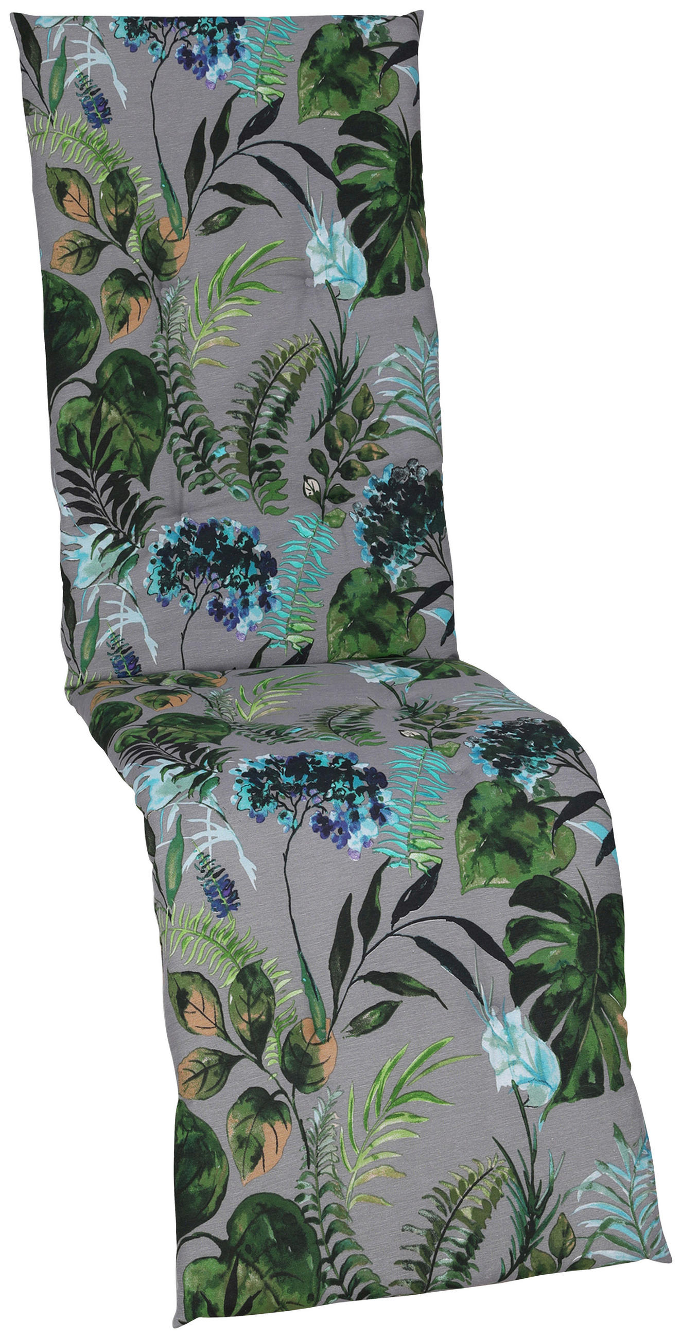 RELAXSESSELAUFLAGE Blätter  - Anthrazit/Grün, Design, Textil (48/5/168cm)