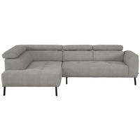 ECKSOFA in Webstoff Beige  - Beige/Schwarz, Design, Textil/Metall (205/280cm) - MID.YOU