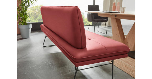 SITZBANK in Metall, Textil Rot, Schwarz  - Rot/Schwarz, Design, Textil/Metall (195/87/65cm) - Dieter Knoll