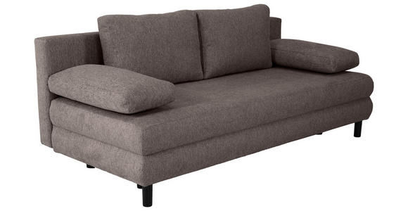 SCHLAFSOFA Lia in Webstoff Mokka  - Schwarz/Mokka, Design, Textil/Metall (197/84/92,5cm) - Hom`in