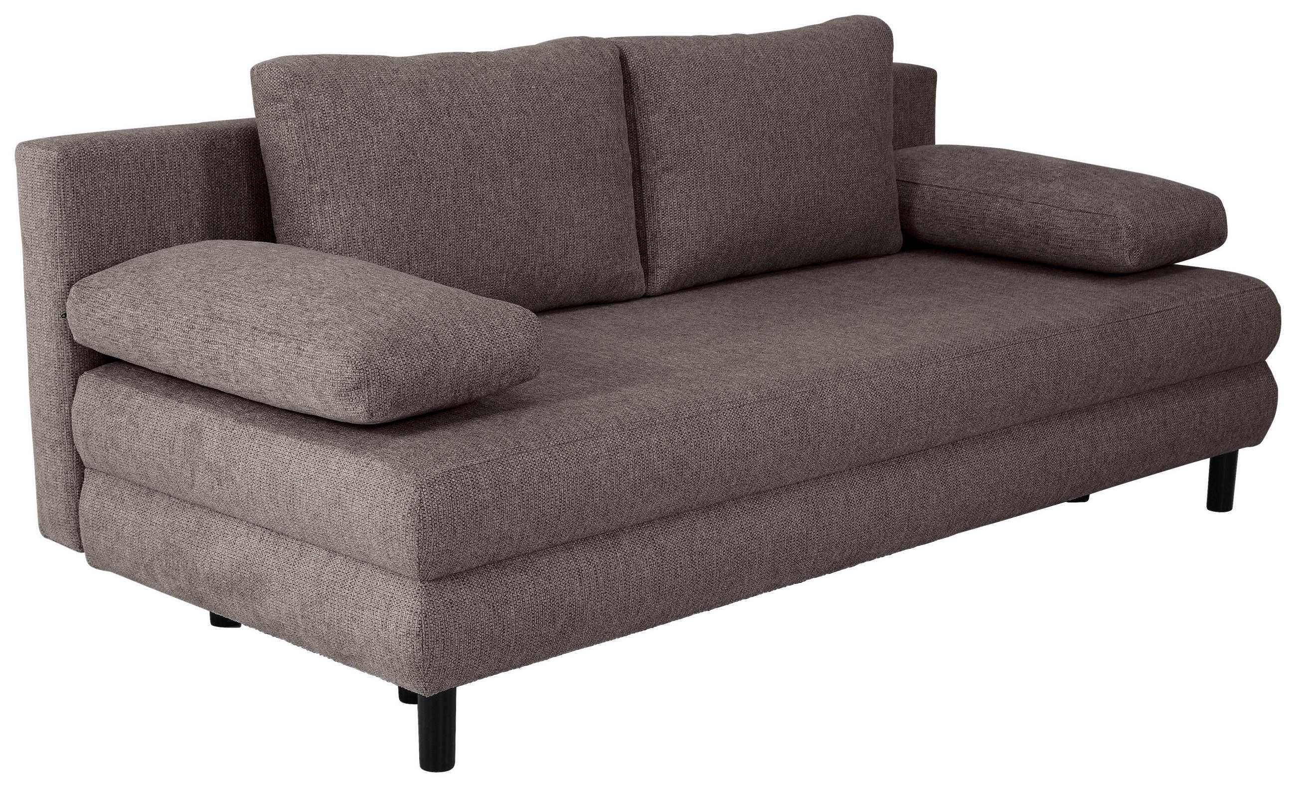 SCHLAFSOFA Webstoff Mokka  - Schwarz/Mokka, Design, Textil/Metall (197/84/92,5cm) - home24