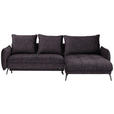 ECKSOFA in Flachgewebe Anthrazit  - Anthrazit/Schwarz, Design, Textil/Metall (273/180cm) - Hom`in