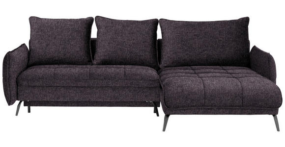 ECKSOFA in Flachgewebe Anthrazit  - Anthrazit/Schwarz, Design, Textil/Metall (273/180cm) - Hom`in