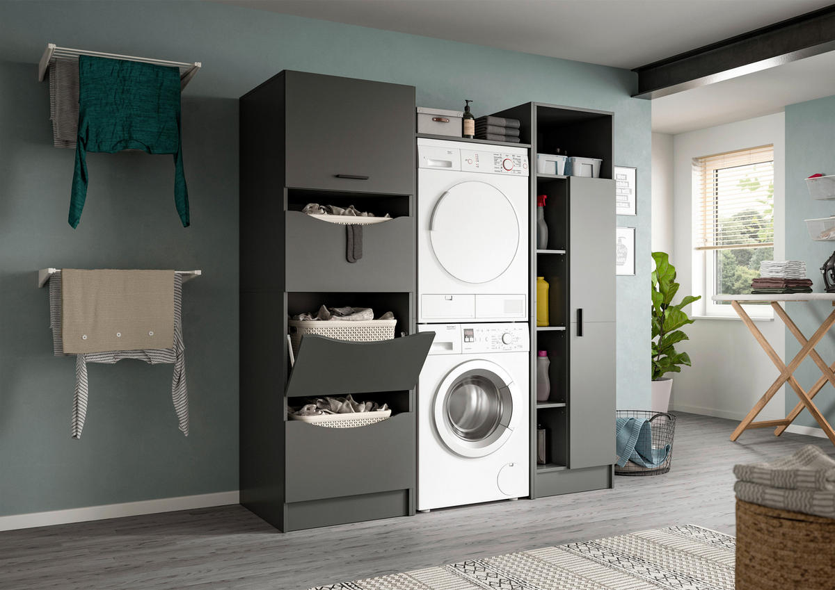 HAUSWIRTSCHAFTSRAUM 176/195/68 cm  in Anthrazit  - Anthrazit, Basics, Holzwerkstoff (176/195/68cm) - MID.YOU