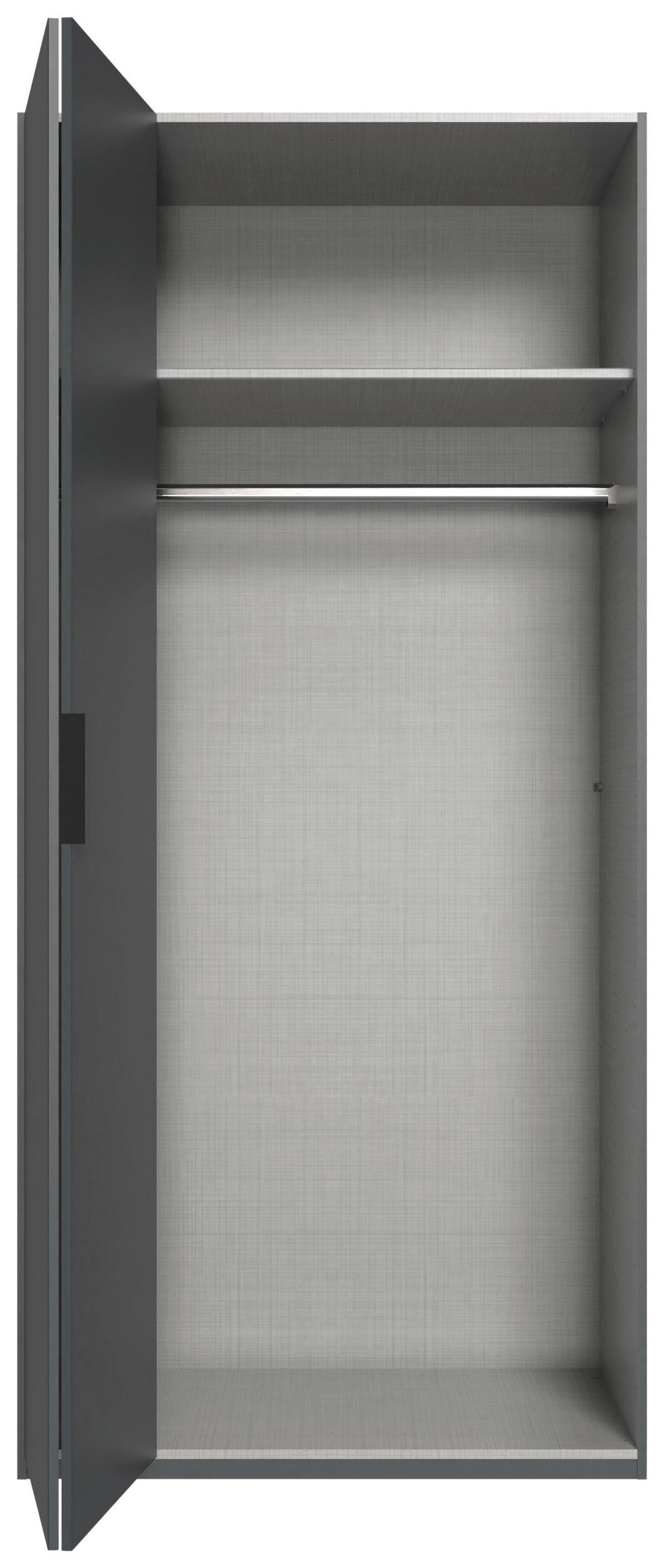FALTTÜRENSCHRANK in Graphitfarben - Schwarz/Graphitfarben, Design, Holzwerkstoff (100/216/58cm) - Boxxx