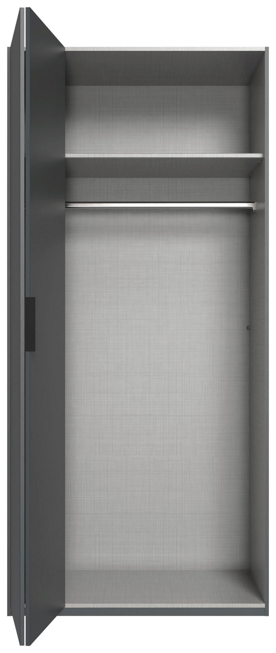 FALTTÜRENSCHRANK 100/216/58 cm 2-türig Graphitfarben  - Schwarz/Graphitfarben, Design, Holzwerkstoff (100/216/58cm) - Boxxx