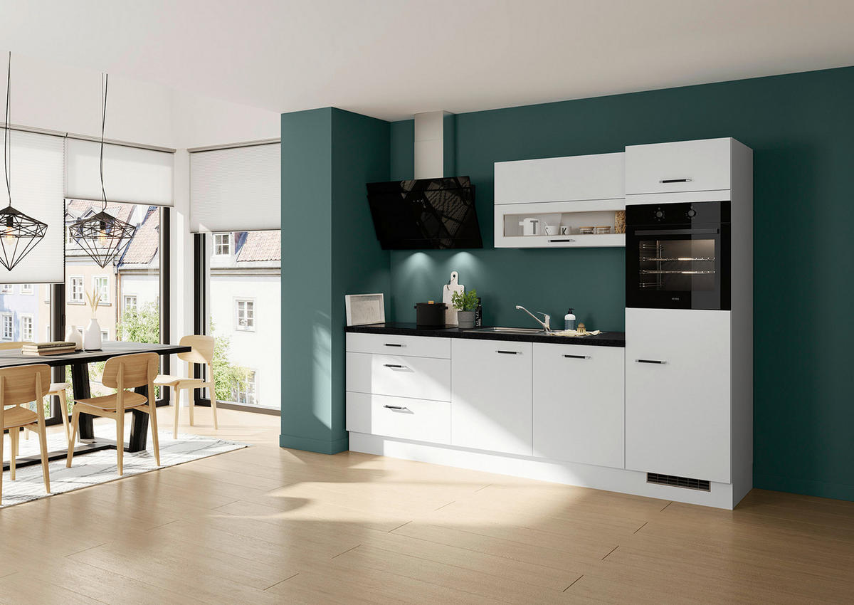 KÜCHENLEERBLOCK 270 cm   in Hellgrau  - Edelstahlfarben/Hellgrau, Design, Holzwerkstoff (270cm) - Impuls