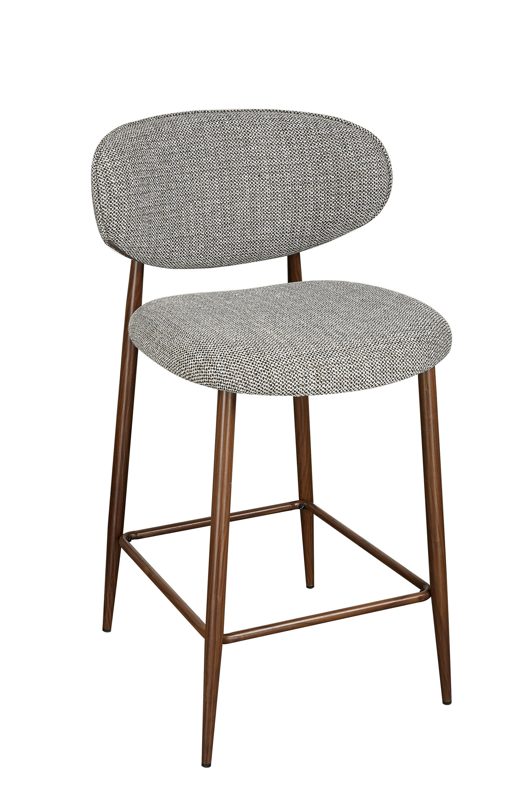 BARHOCKER Webstoff Braun, Walnussfarben Eisen  - Walnussfarben/Braun, Design, Textil/Metall (53/94/55cm) - Novel