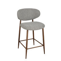 BARHOCKER Webstoff Braun, Walnussfarben Eisen  - Walnussfarben/Braun, Design, Textil/Metall (53/94/55cm) - Novel