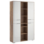 AKTENSCHRANK Anthrazit, Weiß, Eichefarben  - Eichefarben/Anthrazit, MODERN, Glas/Holzwerkstoff (121,8/199,4/37,2cm) - Voleo