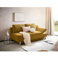 SCHLAFSOFA Flachgewebe Senfgelb  - Chromfarben/Senfgelb, Design, Holz/Textil (205/77-93/99cm) - Novel