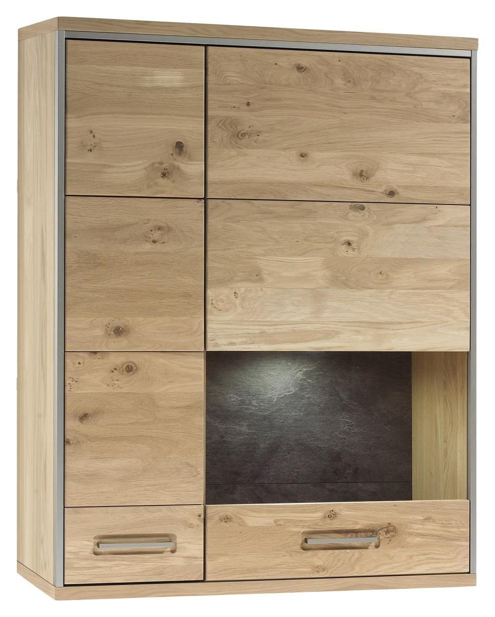 HÄNGEELEMENT in Eichefarben   - Edelstahlfarben/Eichefarben, Konventionell, Glas/Holz (94/120/39cm) - MID.YOU