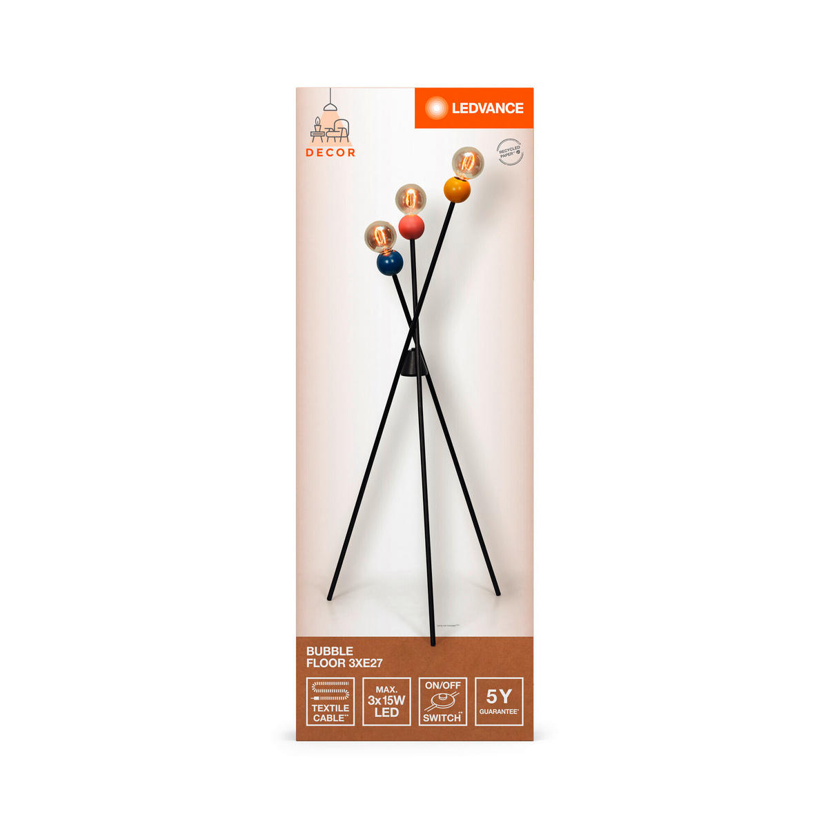 STEHLEUCHTE 55/47/135 cm    - Design, Metall (55/47/135cm) - Ledvance