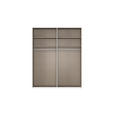 SCHWEBETÜRENSCHRANK  in Weiß  - Alufarben/Weiß, Basics, Holzwerkstoff/Metall (181/223/68cm) - Novel