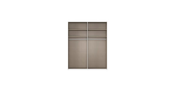 SCHWEBETÜRENSCHRANK  in Weiß  - Alufarben/Weiß, Basics, Holzwerkstoff/Metall (181/223/68cm) - Novel
