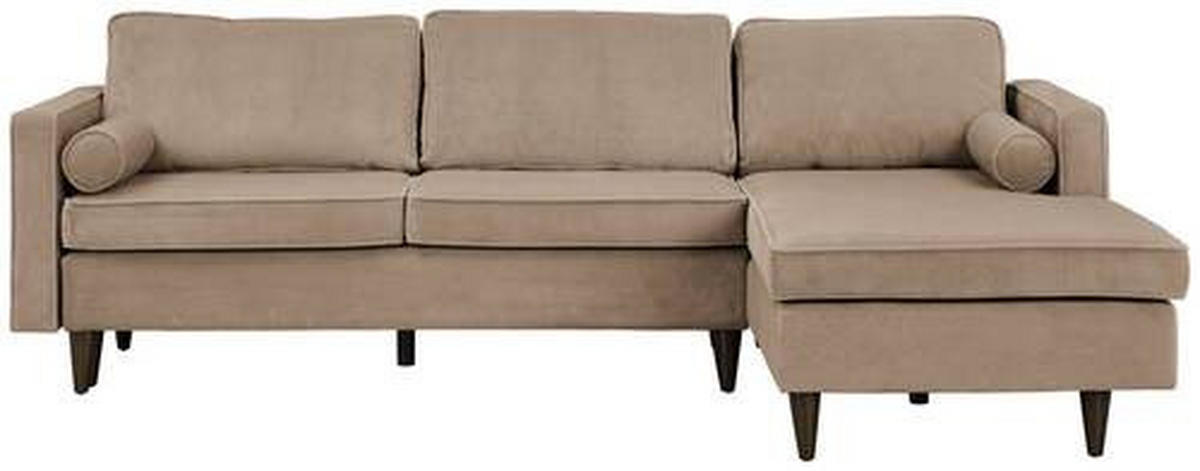 ECKSOFA  in Cord Hellbraun  261/178 cm  - Hellbraun/Eichefarben, MODERN, Holz/Textil (261/178cm) - Carryhome