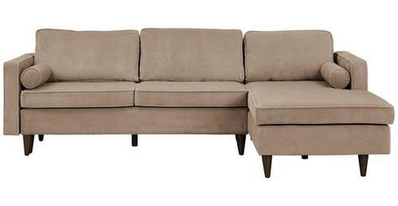 ECKSOFA in Cord Hellbraun  - Hellbraun/Eichefarben, MODERN, Holz/Textil (261/178cm) - Carryhome