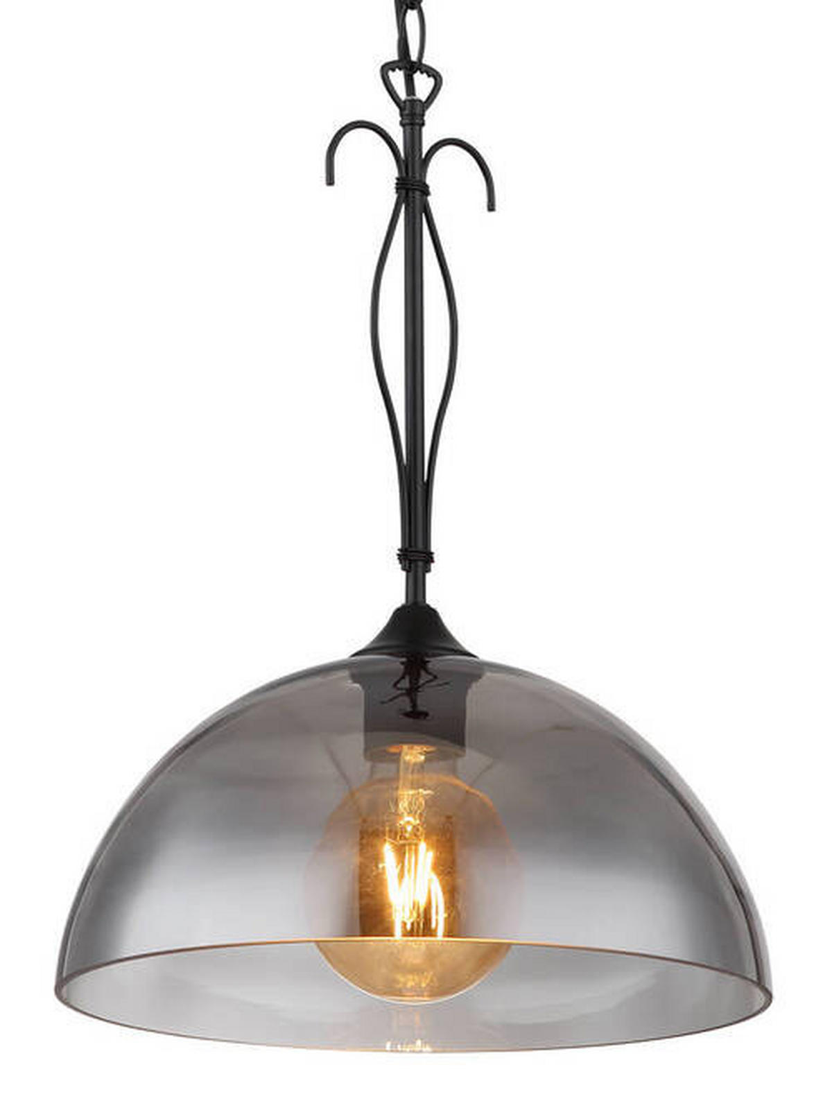 HÄNGELEUCHTE 30/120 cm    - Schwarz, Konventionell, Glas/Metall (30/120cm) - Globo