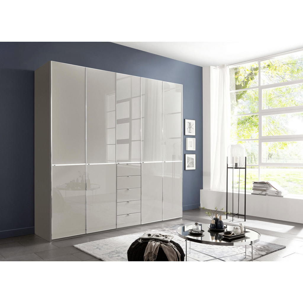 Thumbnail - Novel Kleiderschrank, Grau, Dunkelgrau, Metall, 6 Fächer, 5 Schubladen, 250x236x58 cm, ISO 9001, Typenauswahl, umfangrei...