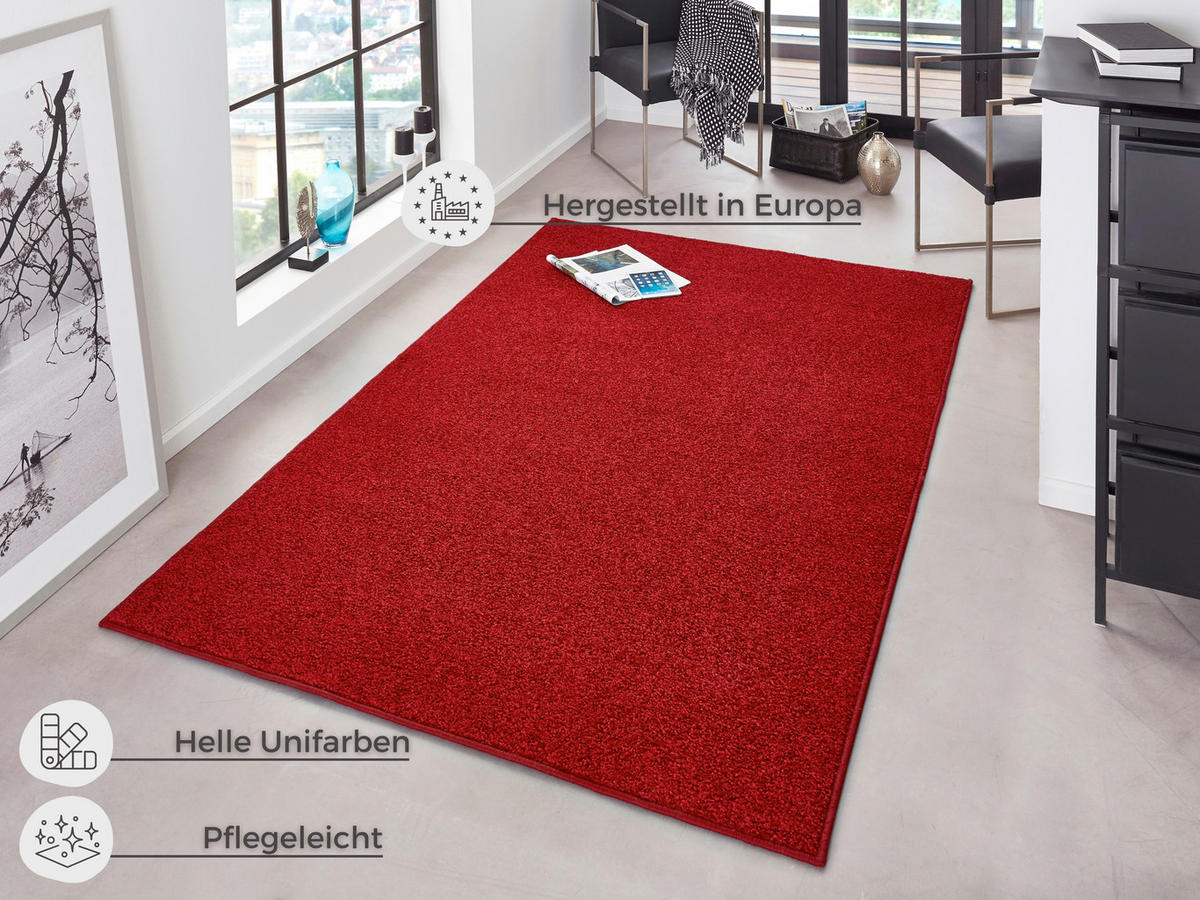 WEBTEPPICH 200/300/300 cm Pure Rot  - Rot, Basics, Kunststoff (200/300/300cm)