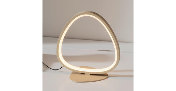 LED-TISCHLEUCHTE Acrux 22,6/14/23 cm  - Sandfarben, Design, Kunststoff/Metall (22,6/14/23cm) - Novel