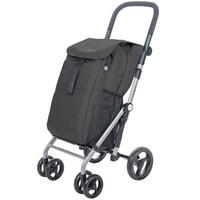 EINKAUFSTROLLEY  - Silberfarben/Schwarz, Trend, Textil/Metall (42/102/62cm) - Milino