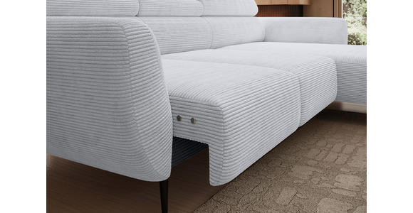 ECKSOFA  in Cord Grau  277/174 cm  - Schwarz/Grau, KONVENTIONELL, Textil/Metall (277/174cm) - Carryhome