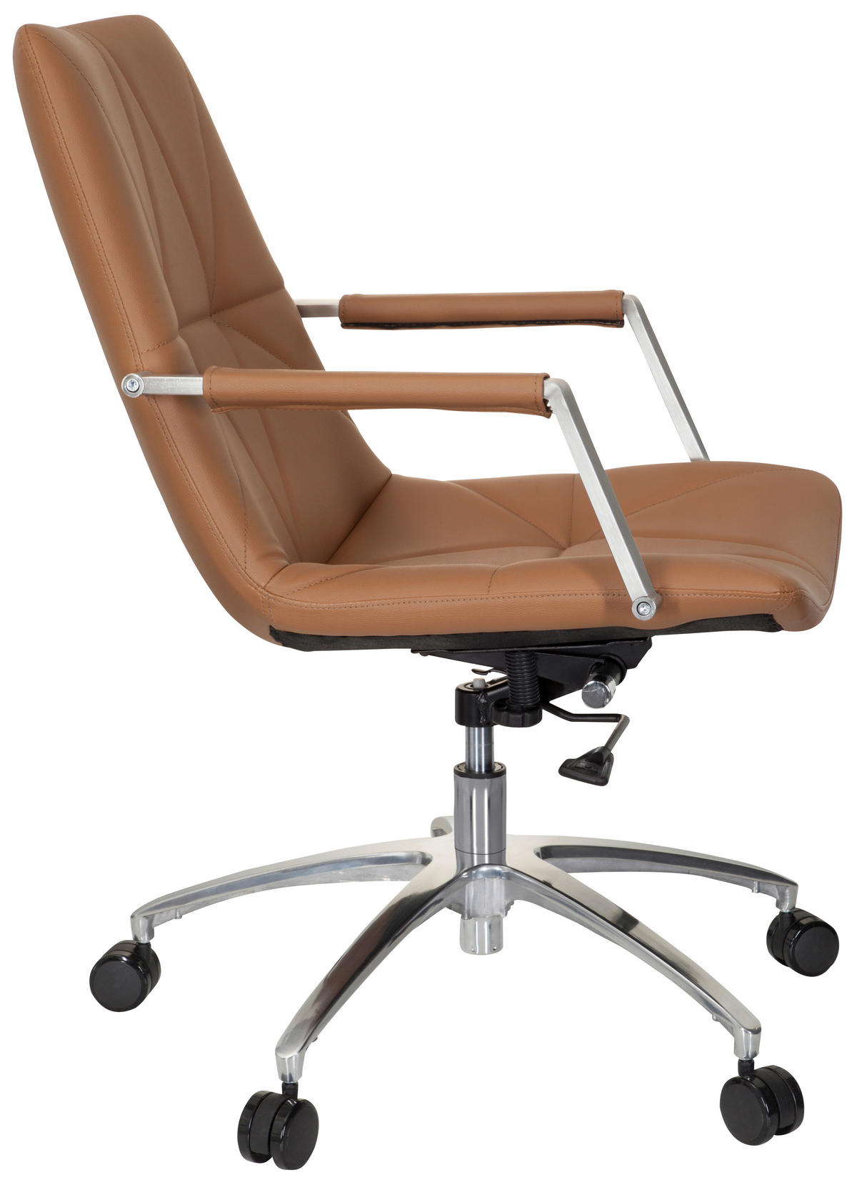 DREHSTUHL Lederlook Braun  - Braun, MODERN, Kunststoff/Textil (56/101/73cm) - MID.YOU