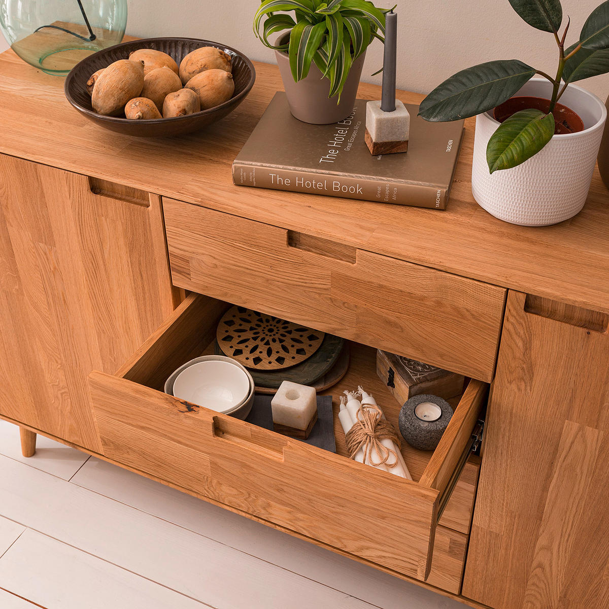 SIDEBOARD Wildeiche  160/89,1/40 cm  - Wildeiche, Natur, Holz (160/89,1/40cm) - home24