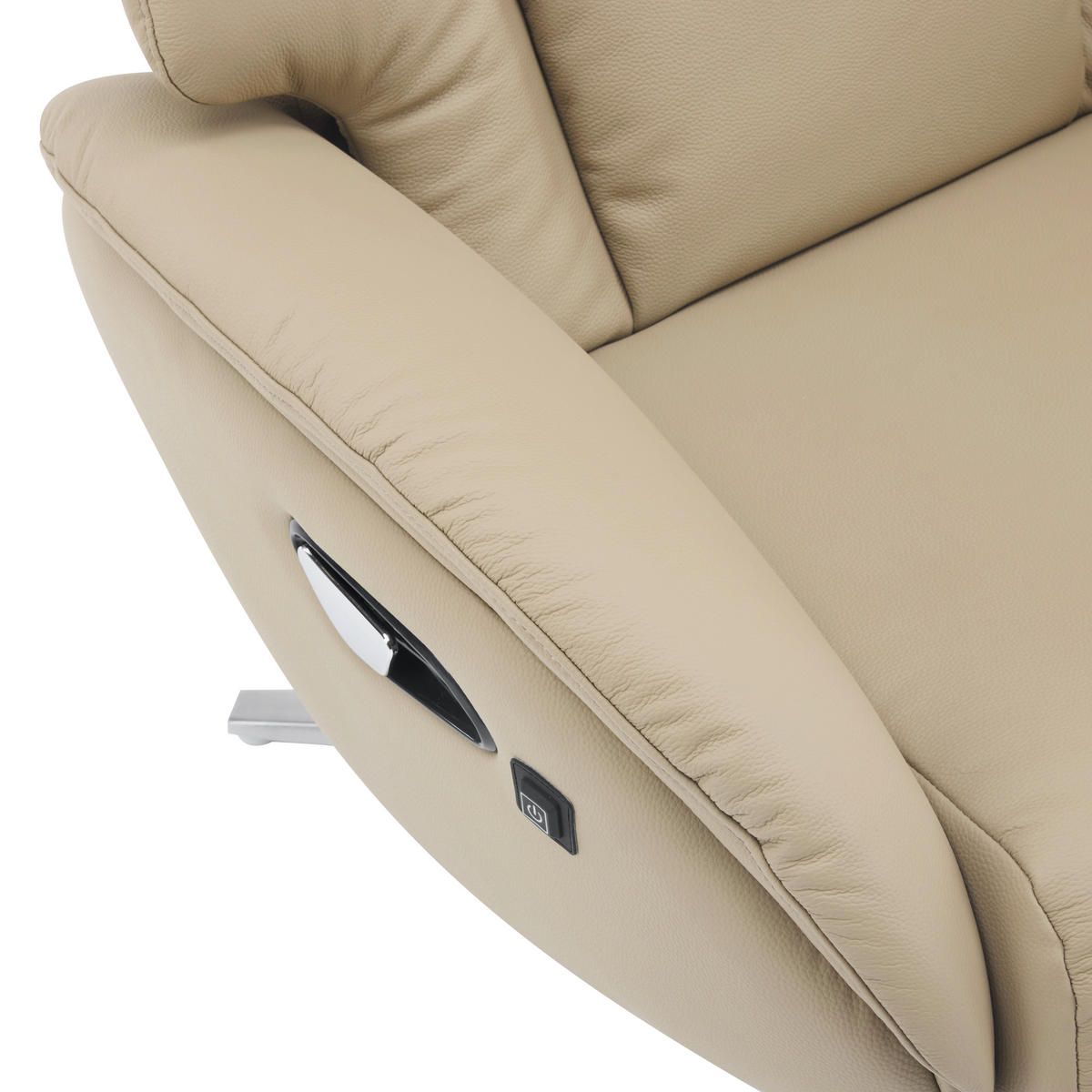 MASÁŽNÍ KŘESLO, textil, kůže, šedohnědá - barvy stříbra/šedohnědá, Design, kov/textil (76/111/87cm) - Livetastic