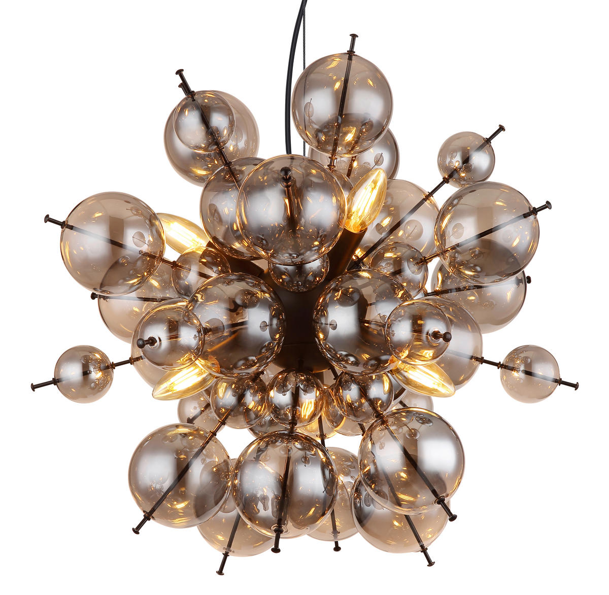 HÄNGELEUCHTE 55/120 cm  - Schwarz, MODERN, Glas/Metall (55/120cm) - Novel