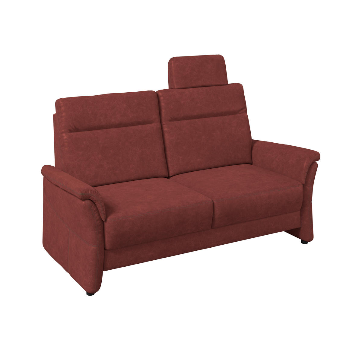 2,5-SITZER Mikrofaser Rotbraun  - Rotbraun/Schwarz, Konventionell, Kunststoff/Textil (170/99/91cm) - Elegando