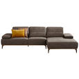 ECKSOFA 16580 Sprint in Mikrofaser Mokka  298/176 cm  - Beige/Bronzefarben, Natur, Textil/Metall (298/176cm) - Valnatura