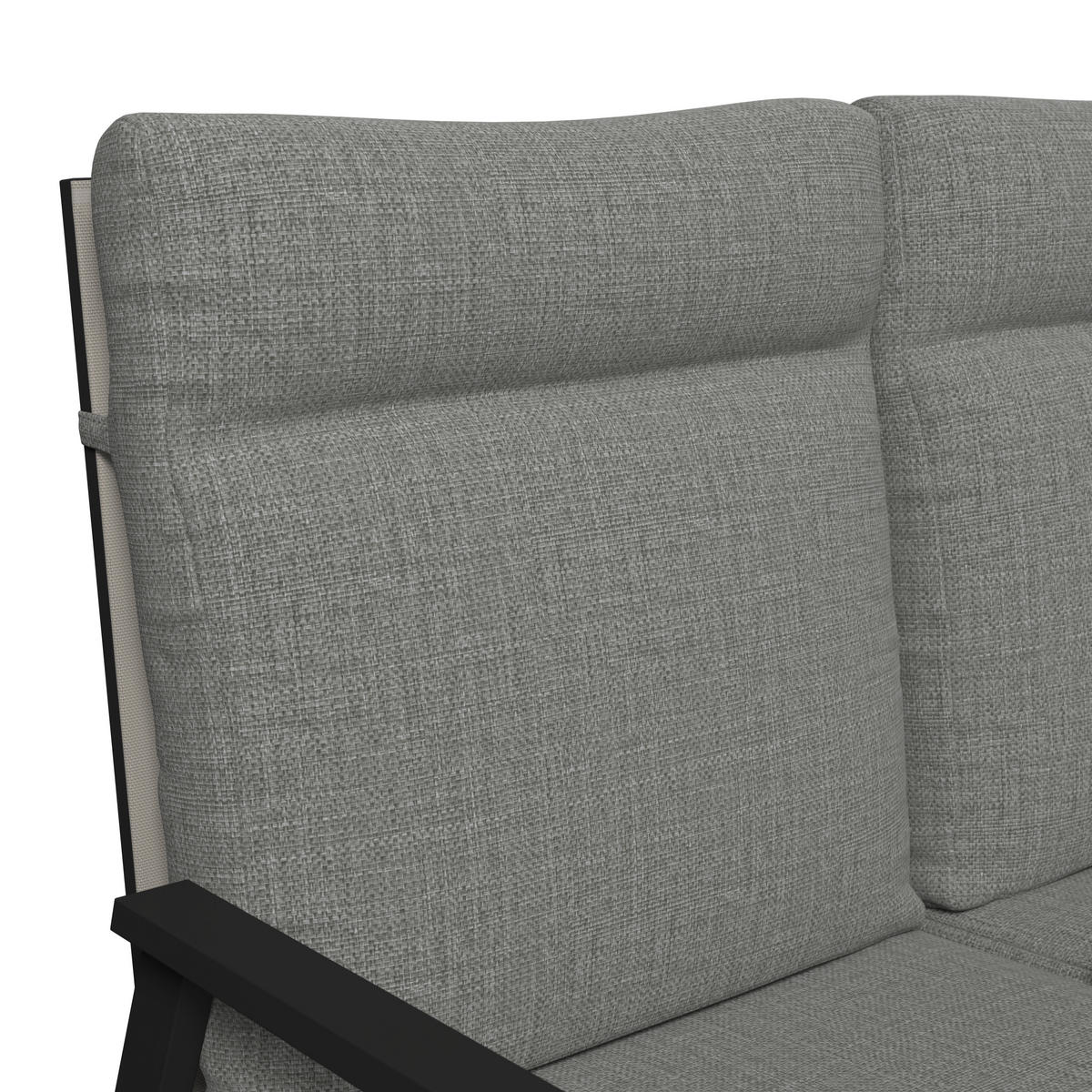 3-SITZER-BANK 196/97/87 cm  in Anthrazit, Grau  - Anthrazit/Grau, Design, Textil/Metall (196/97/87cm) - Amatio