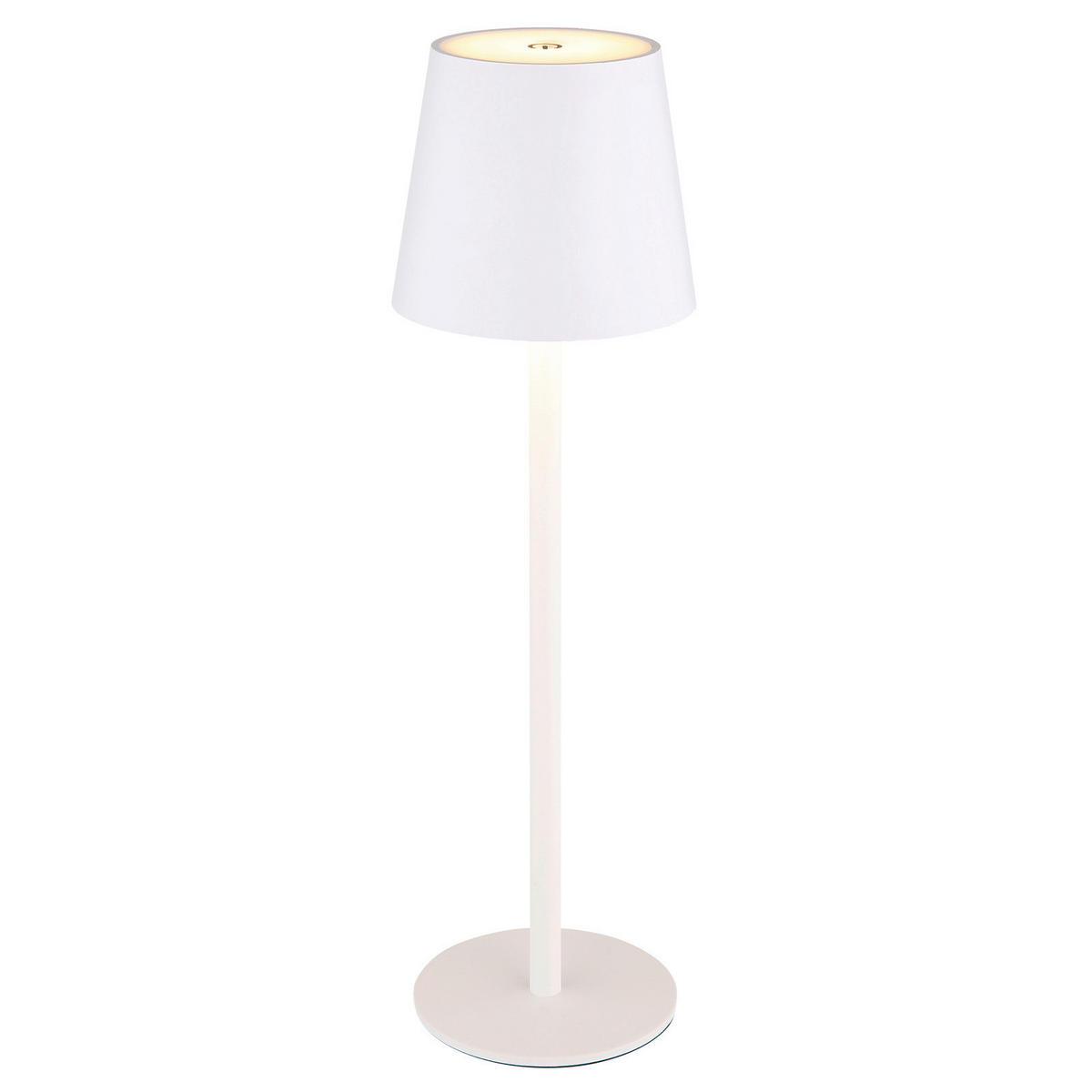 AKKU-TISCHLEUCHTE - Weiss/Opal, Trend, Kunststoff/Metall (10,6/36cm) - Globo