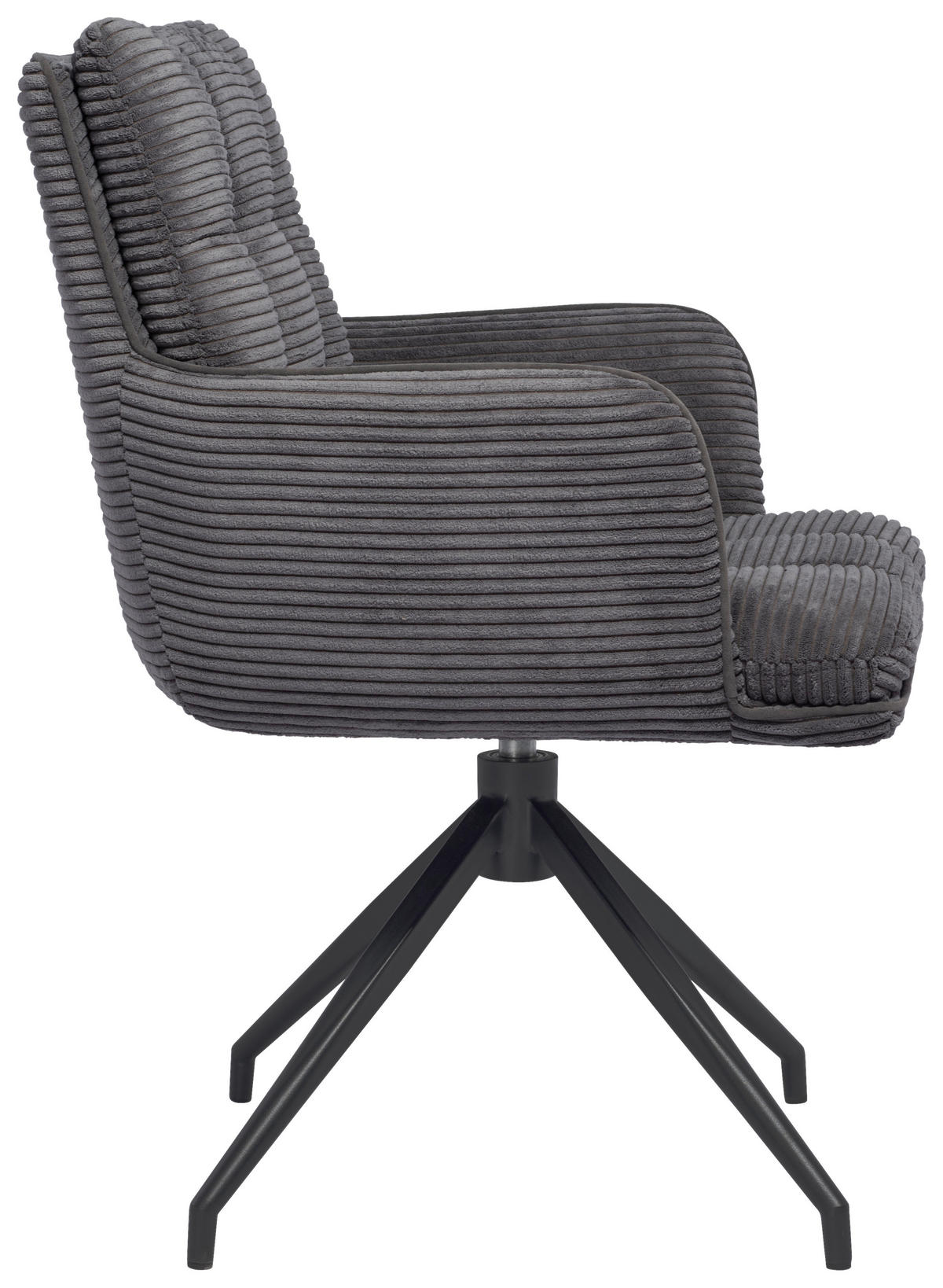 ARMLEHNSTUHL  in Eisen Cord  - Blaugrau/Schwarz, Design, Textil/Metall (66/89/64cm) - Stylife