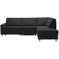 ECKSOFA  in Flachgewebe Anthrazit  261/203 cm  - Eichefarben/Anthrazit, KONVENTIONELL, Holz/Textil (261/203cm) - Sedda