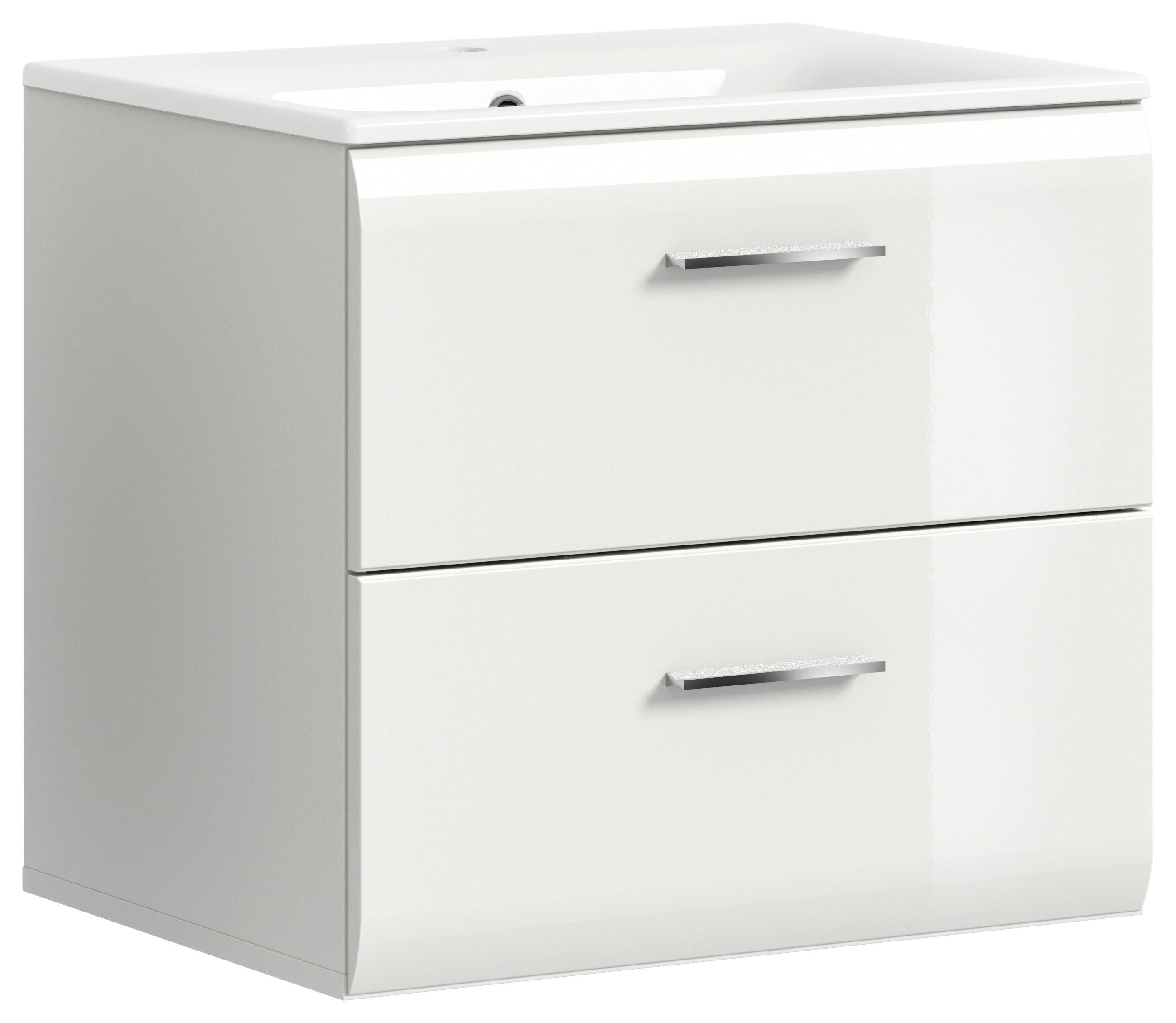 MID.YOU SKŘÍŇKA S UMYVADLEM, vysoce lesklá bílá, bílá,