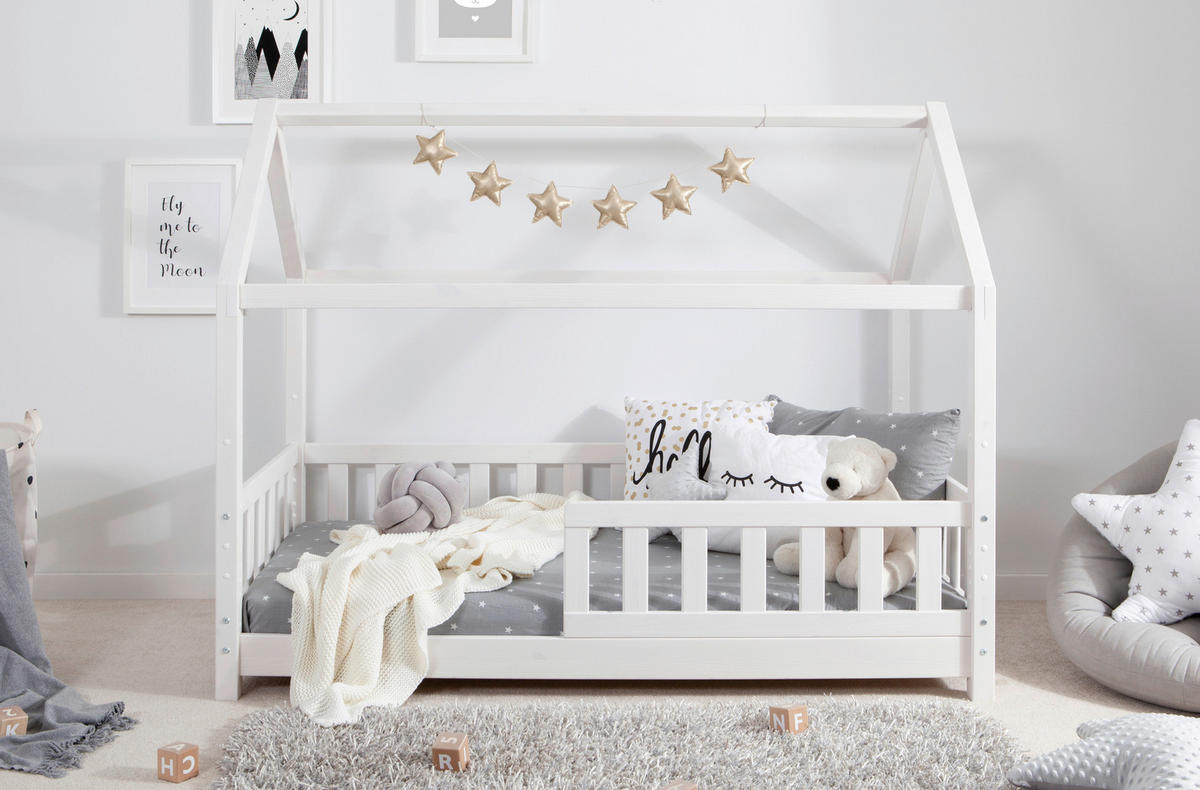 HAUSBETT 80/160 cm Weiss  - Weiss, Modern, Holz (80/160cm) - MID.YOU