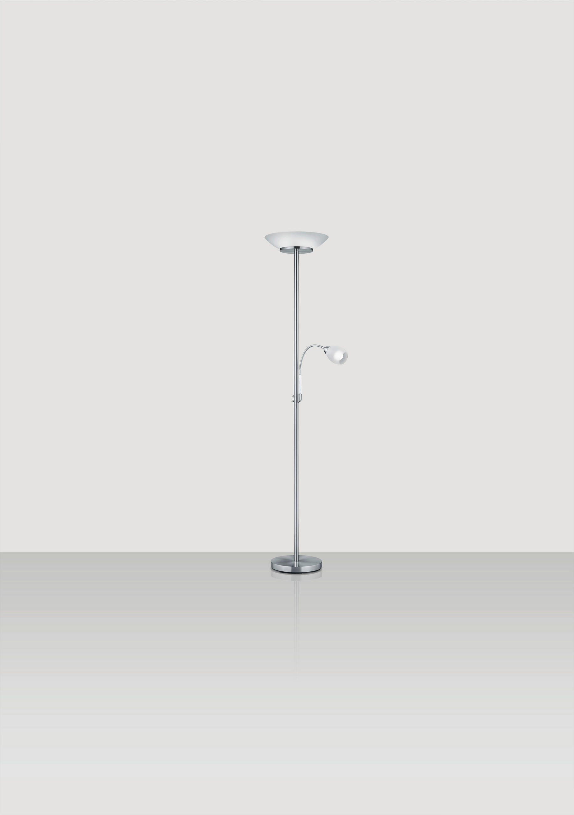 STEHLEUCHTE 34/180 cm    - Weiß/Nickelfarben, Basics, Glas/Metall (34/180cm)