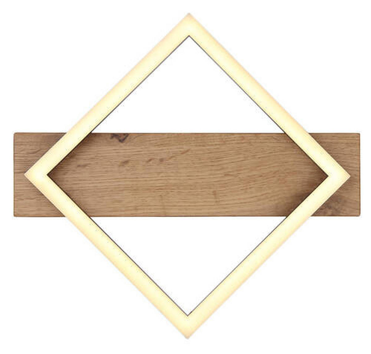 LED-DECKENLEUCHTE 12 W    33/31/5,5 cm  - Dunkelbraun/Opal, Natur, Holzwerkstoff/Kunststoff (33/31/5,5cm) - Globo