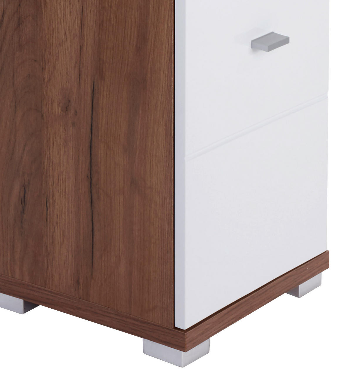HOCHSCHRANK 35,5/190/31,5 cm  - Eichefarben/Alufarben, KONVENTIONELL, Holzwerkstoff/Kunststoff (35,5/190/31,5cm) - MID.YOU