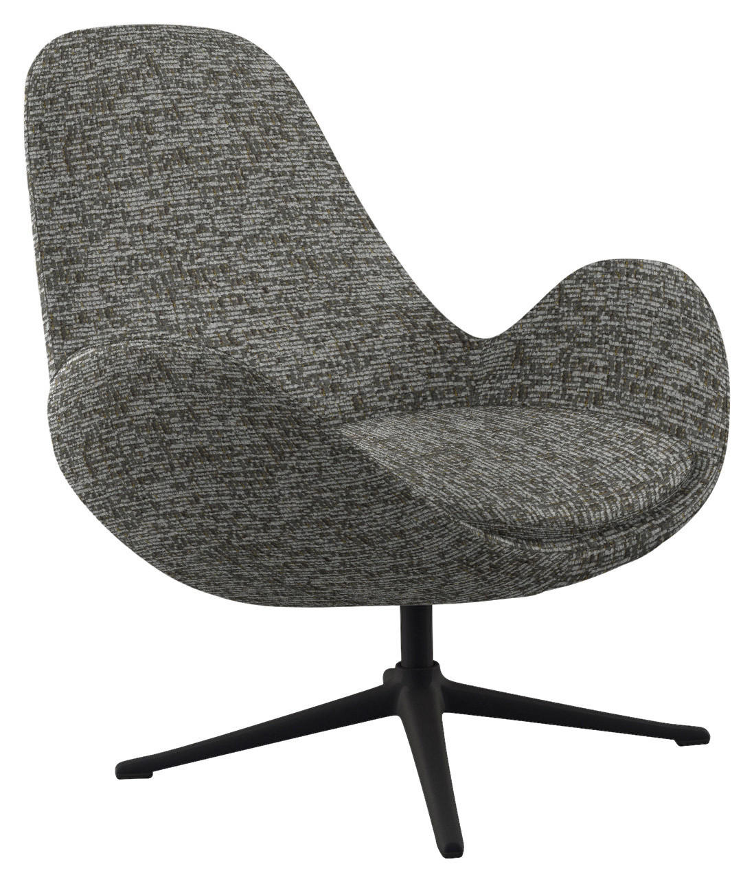 SESSEL in Chenille Grau  - Schwarz/Grau, Design, Textil/Metall (88/89/80cm) - home24