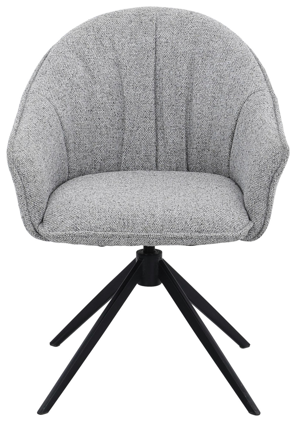 ARMLEHNSTUHL  Sitzfläche 360° drehbar, automatische Rückholfunktion Webstoff  - Schwarz/Grau, Design, Textil/Metall (66/83/64cm) - Novel