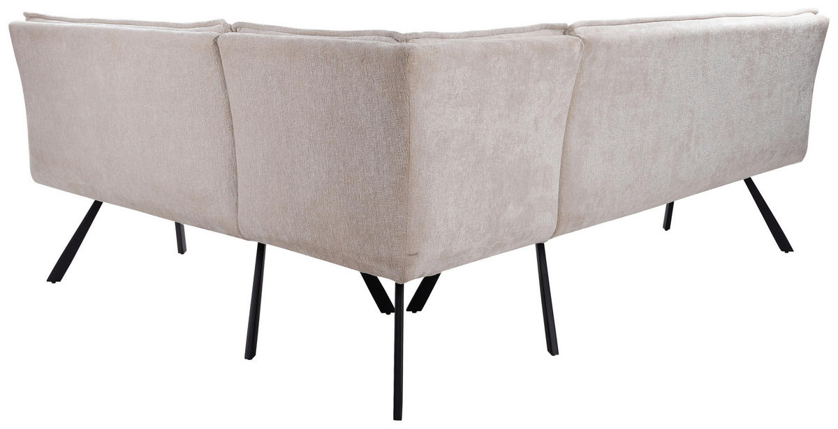 ROHOVÁ LAVICA, béžová - čierna/béžová, Lifestyle, kov/textil (176-214/68/88cm) - Livetastic