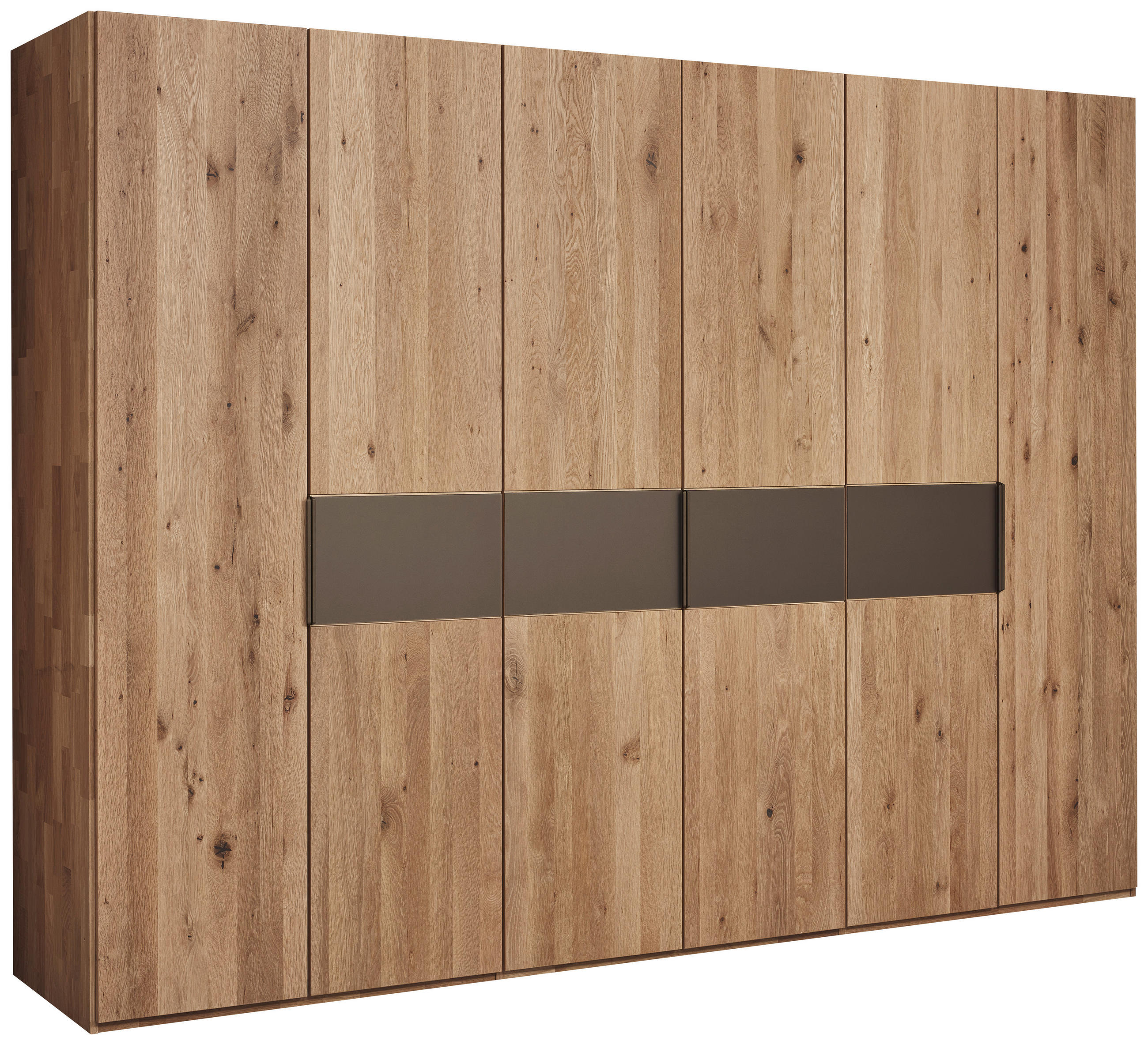 DREHTÜRENSCHRANK 301,9/223,3/62 cm,  in Bronzefarben, Wildeiche, 6-türig  - Wildeiche/Bronzefarben, Natur, Glas/Holz (301,9/223,3/62cm) - Valnatura